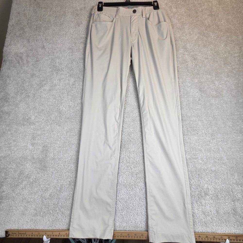 Redvanly Mens Performance Golf Pants Sand Beige Size Small Stretch 30x30 Slim
